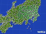 関東・甲信地方のアメダス実況(風向・風速)(2015年01月16日)