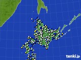 北海道地方のアメダス実況(風向・風速)(2015年01月17日)