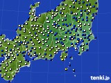 関東・甲信地方のアメダス実況(風向・風速)(2015年01月17日)