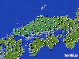 2015年01月17日の中国地方のアメダス(風向・風速)