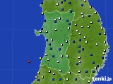 秋田県のアメダス実況(風向・風速)(2015年01月17日)