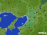 2015年01月18日の大阪府のアメダス(日照時間)