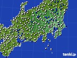 関東・甲信地方のアメダス実況(風向・風速)(2015年01月18日)