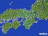 近畿地方のアメダス実況(風向・風速)(2015年01月18日)