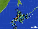 北海道地方のアメダス実況(日照時間)(2015年01月19日)