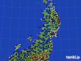 東北地方のアメダス実況(日照時間)(2015年01月19日)