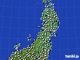 東北地方のアメダス実況(風向・風速)(2015年01月19日)