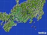 東海地方のアメダス実況(風向・風速)(2015年01月19日)