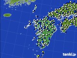 九州地方のアメダス実況(風向・風速)(2015年01月19日)