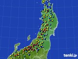 2015年01月21日の東北地方のアメダス(積雪深)