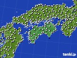 2015年01月21日の四国地方のアメダス(風向・風速)