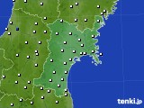 宮城県のアメダス実況(風向・風速)(2015年01月21日)