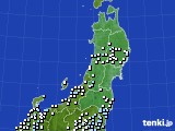 東北地方のアメダス実況(降水量)(2015年01月22日)