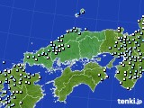 中国地方のアメダス実況(降水量)(2015年01月22日)