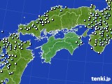 四国地方のアメダス実況(降水量)(2015年01月22日)