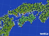 四国地方のアメダス実況(日照時間)(2015年01月22日)
