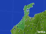 石川県のアメダス実況(風向・風速)(2015年01月23日)