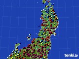 2015年01月24日の東北地方のアメダス(日照時間)