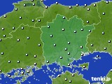 岡山県のアメダス実況(気温)(2015年01月24日)