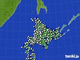 北海道地方のアメダス実況(風向・風速)(2015年01月24日)