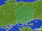 岡山県のアメダス実況(風向・風速)(2015年01月24日)