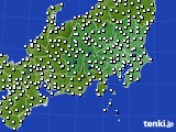関東・甲信地方のアメダス実況(風向・風速)(2015年01月25日)