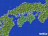 2015年01月25日の四国地方のアメダス(風向・風速)