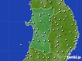 2015年01月25日の秋田県のアメダス(風向・風速)