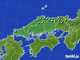 中国地方のアメダス実況(降水量)(2015年01月28日)