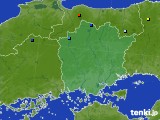 岡山県のアメダス実況(積雪深)(2015年01月28日)