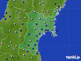 宮城県のアメダス実況(風向・風速)(2015年01月28日)