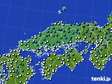 中国地方のアメダス実況(気温)(2015年01月29日)