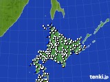 北海道地方のアメダス実況(風向・風速)(2015年01月29日)