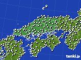 中国地方のアメダス実況(風向・風速)(2015年01月29日)