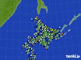 2015年02月01日の北海道地方のアメダス(風向・風速)