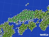 2015年02月02日の中国地方のアメダス(風向・風速)