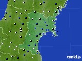 宮城県のアメダス実況(風向・風速)(2015年02月02日)