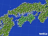 四国地方のアメダス実況(風向・風速)(2015年02月03日)