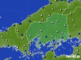 2015年02月05日の広島県のアメダス(風向・風速)