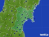 宮城県のアメダス実況(風向・風速)(2015年02月06日)