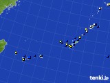 沖縄地方のアメダス実況(風向・風速)(2015年02月08日)