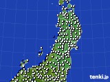 東北地方のアメダス実況(風向・風速)(2015年02月08日)