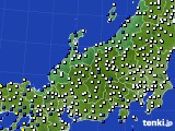 北陸地方のアメダス実況(風向・風速)(2015年02月08日)