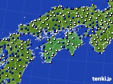 四国地方のアメダス実況(風向・風速)(2015年02月08日)