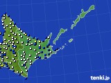 道東のアメダス実況(風向・風速)(2015年02月08日)