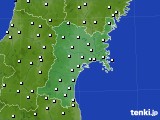 宮城県のアメダス実況(風向・風速)(2015年02月08日)