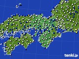 2015年02月09日の近畿地方のアメダス(風向・風速)