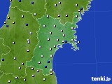 宮城県のアメダス実況(風向・風速)(2015年02月09日)