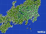 関東・甲信地方のアメダス実況(風向・風速)(2015年02月10日)