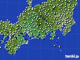 2015年02月10日の東海地方のアメダス(風向・風速)